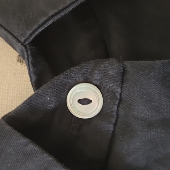 Black Button-Up Shirt with Ruffle Sleeves - Picture 4 of 8